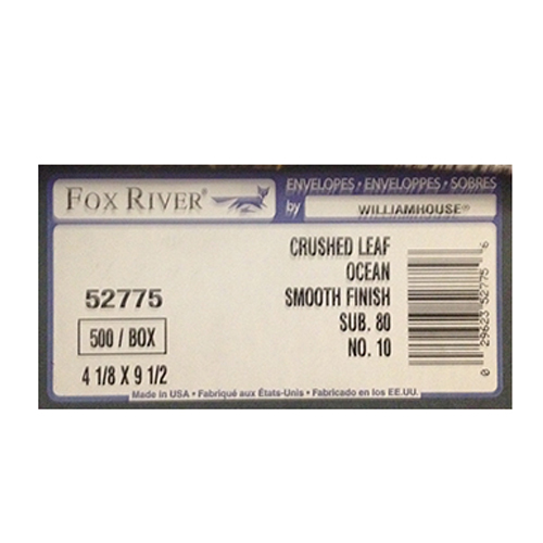 Old Colony Fox River Smooth Crushed Leaf 80 lb. No. 10 Envelopes - 500 PER BOX | SKU 52775